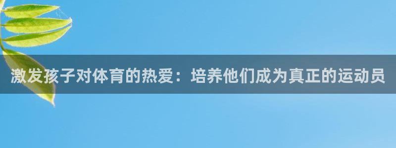杏耀注册登陆：激发孩子对体育的热爱：培养他们成为真正的运动员